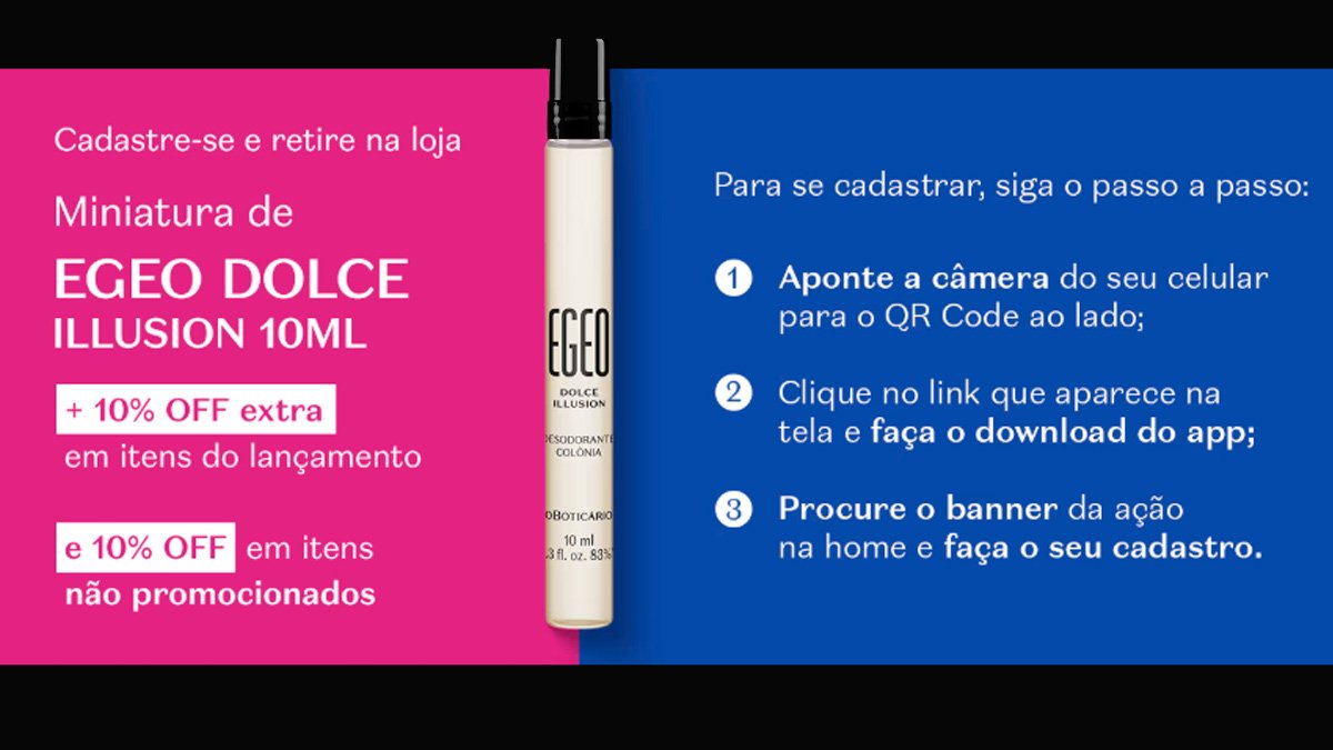 Banner da Promoção O Boticário Amostra Grátis Egeo Dolce Illusion