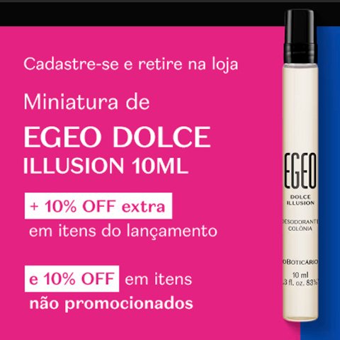 Banner quadrado da Promoção O Boticário Amostra Grátis Egeo Dolce Illusion
