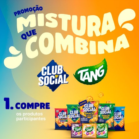 Banner quadrado da Promoção Tang e Club Social Mistura Que Combina