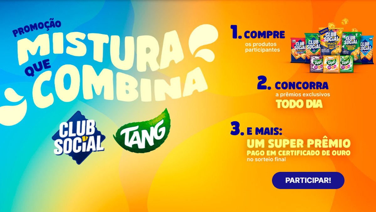 Banner da Promoção Tang e Club Social Mistura Que Combina