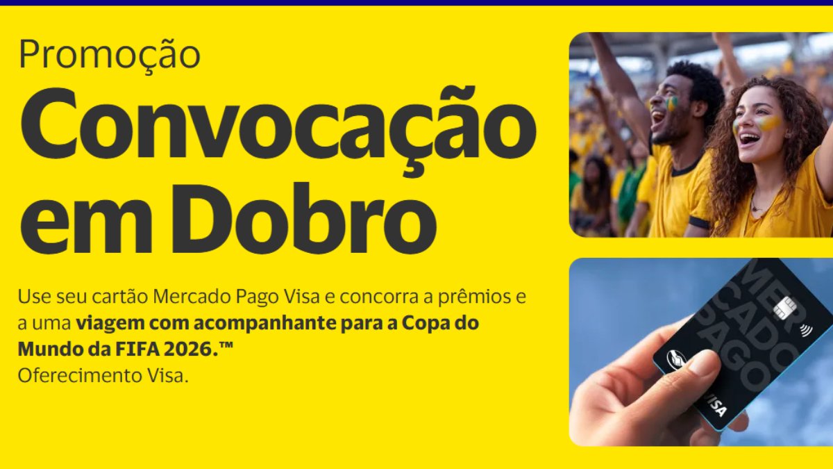 Banner da Promoção Visa Mercado Pago Copa do Mundo 2026