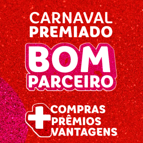 Banner quadrado da Promoção Carnaval Premiado Bom Parceiro