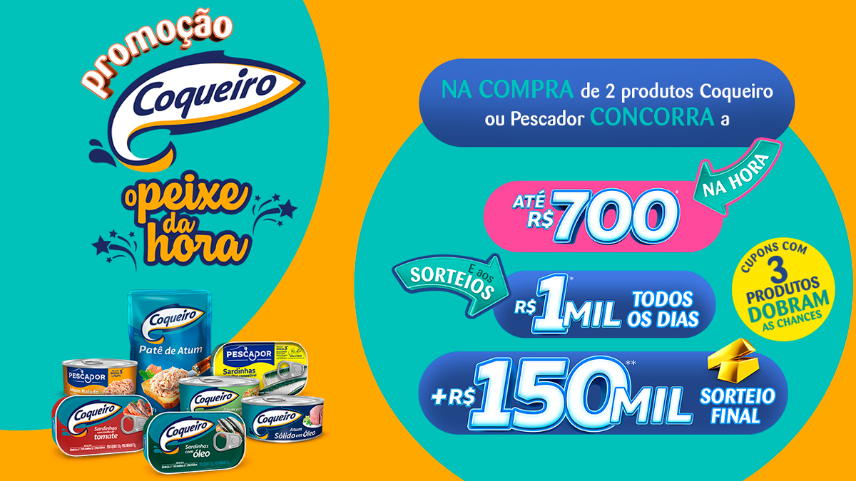 Banner da Promoção Coqueiro O Peixe Da Hora Premiada