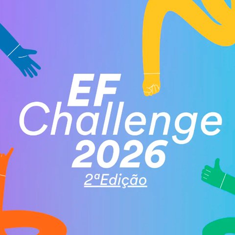 Banner quadrado da Promoção EF Challenge Brasil 2026