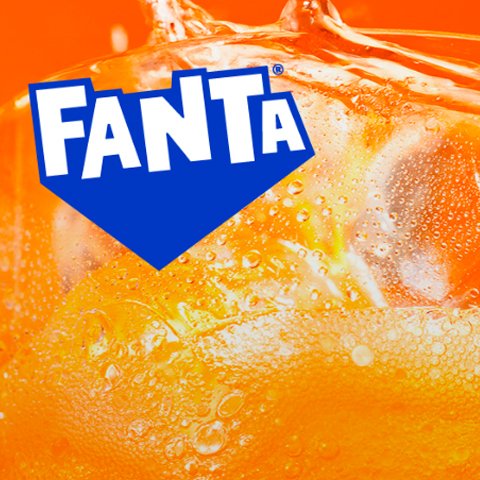 Banner quadrado da Promoção Fanta Laranja Brinde Grátis