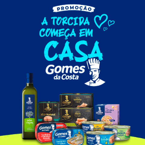 Banner quadrado da Promoção Gomes da Costa A Torcida Começa Em Casa