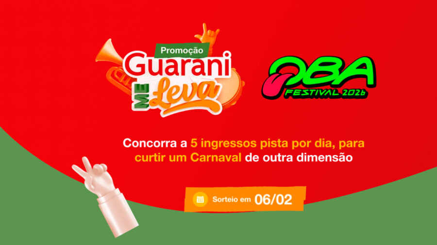 Banner da Promoção Guarani Me Leva Oba Festival