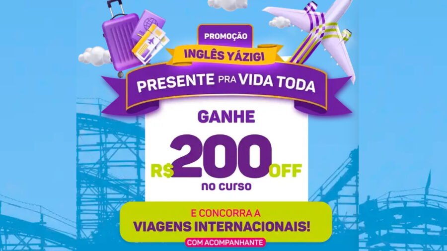 Banner da Promoção Inglês Yázigi Presente Pra Vida