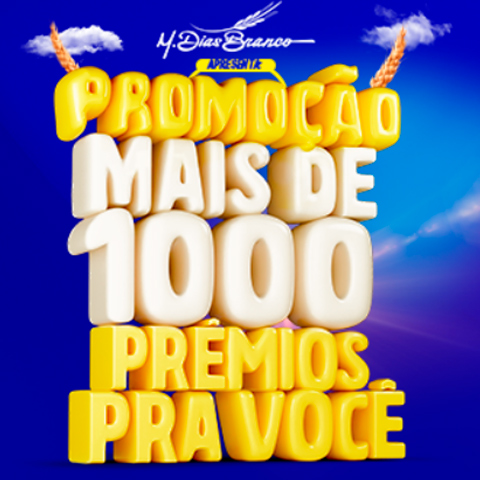 Banner quadrado da Promoção M. Dias Branco Mil Prêmios Pra Você