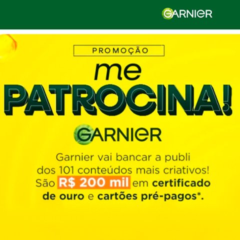Banner quadrado da Promoção Me Patrocina Garnier