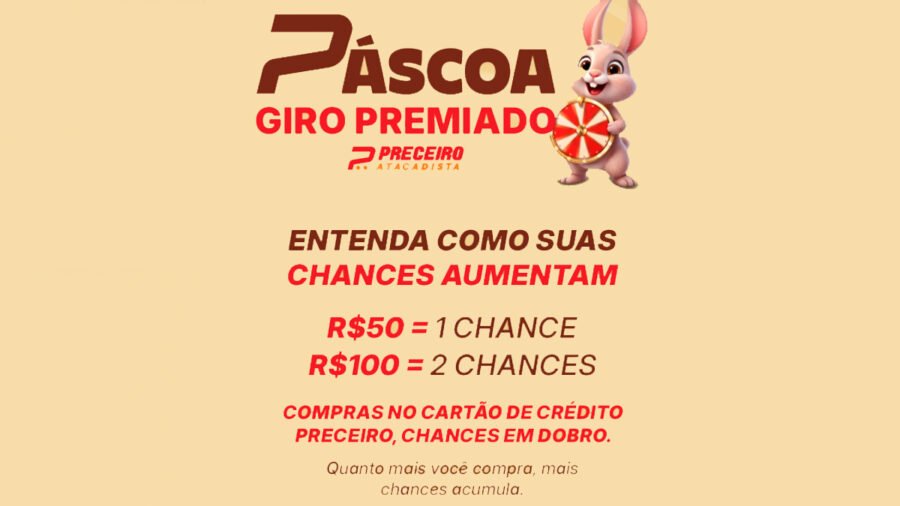 Banner da Promoção Páscoa Preceiro Atacadista