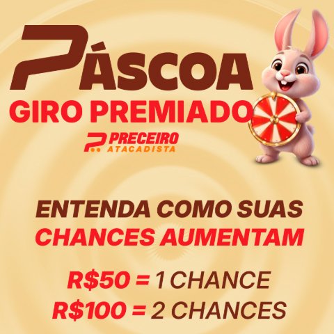 Banner quadrado da Promoção Páscoa Preceiro Atacadista