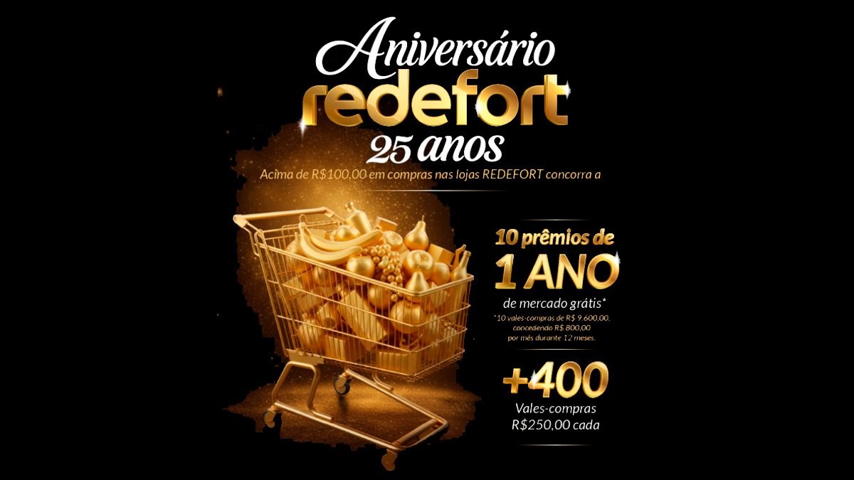 Banner da Promoção Aniversário Redefort 25 Anos