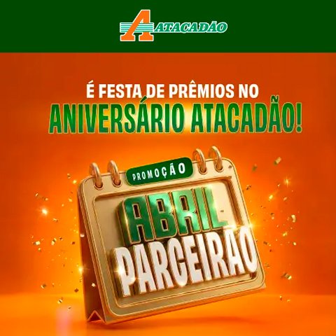 Banner quadrado da Atacadão Abril Parceirão