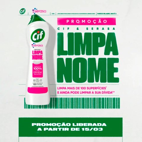 Banner quadrado da Promoção Cif e Serasa Limpa Nome