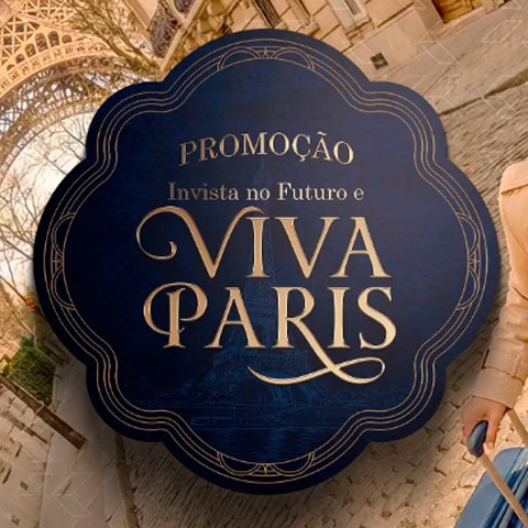 Banner quadrado da Invista no Futuro e Viva Paris com a Caixa