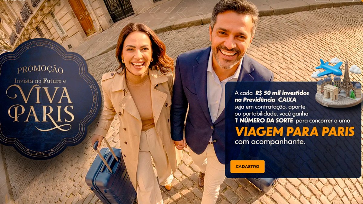 Banner da Invista no Futuro e Viva Paris com a Caixa