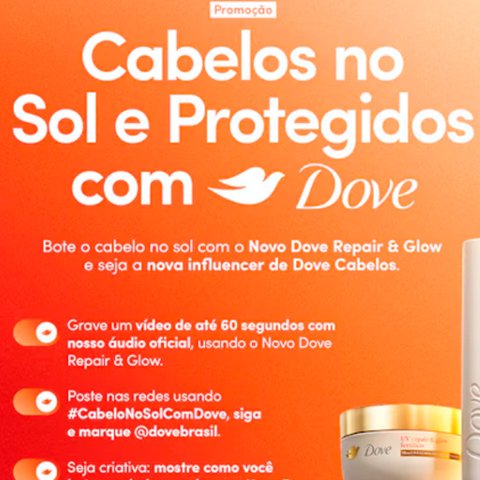 Banner quadrado da Cabelos No Sol E Protegidos Com Dove