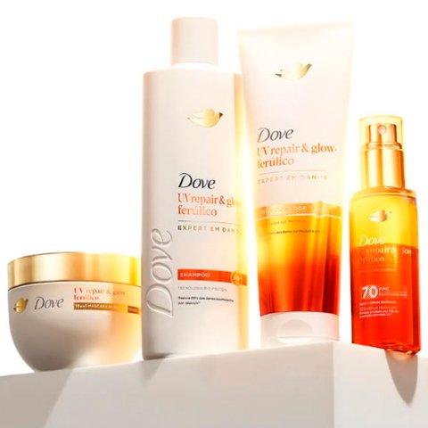 Banner quadrado da Ganhe Brinde Grátis Dove Uv Repair & Glow