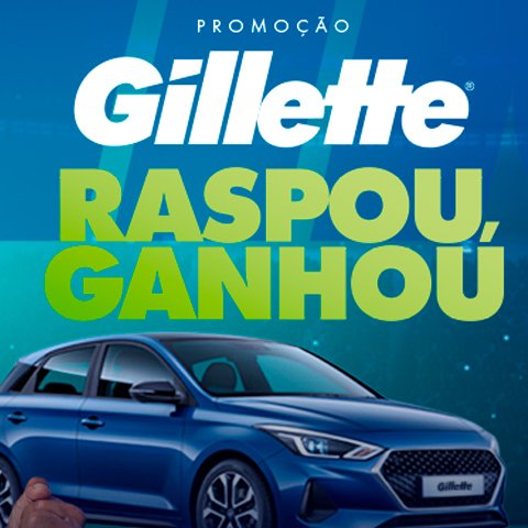 Banner quadrado da Promoção Gillette Raspou Ganhou