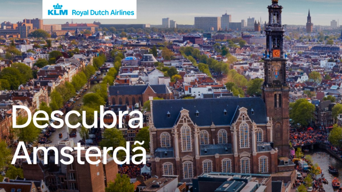 Banner da Promoção KLM Descubra Amsterdã Grátis