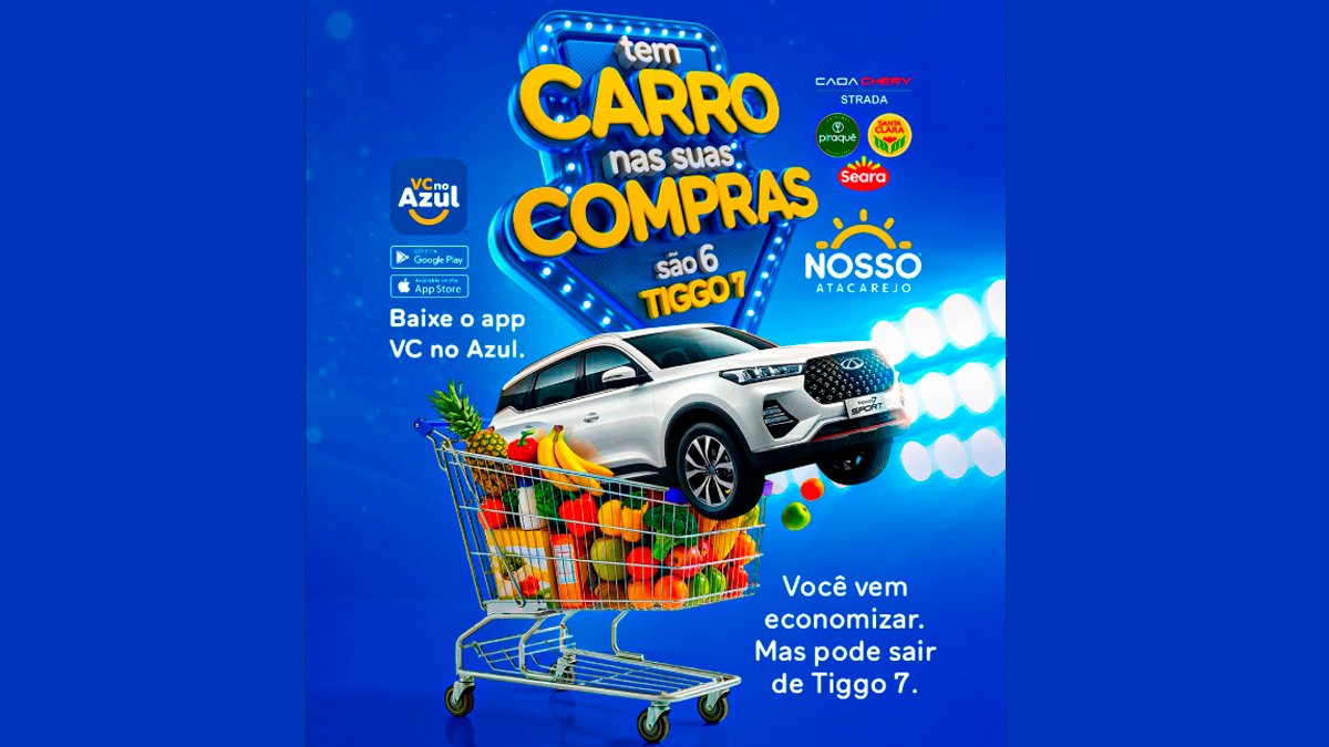 Banner da Nosso Atacarejo Tem Carro Nas Suas Compras