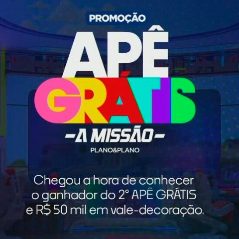Banner quadrado da Apê Grátis Plano & Plano