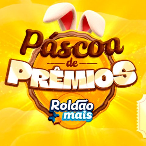 Banner quadrado da Páscoa de Prêmios Roldão