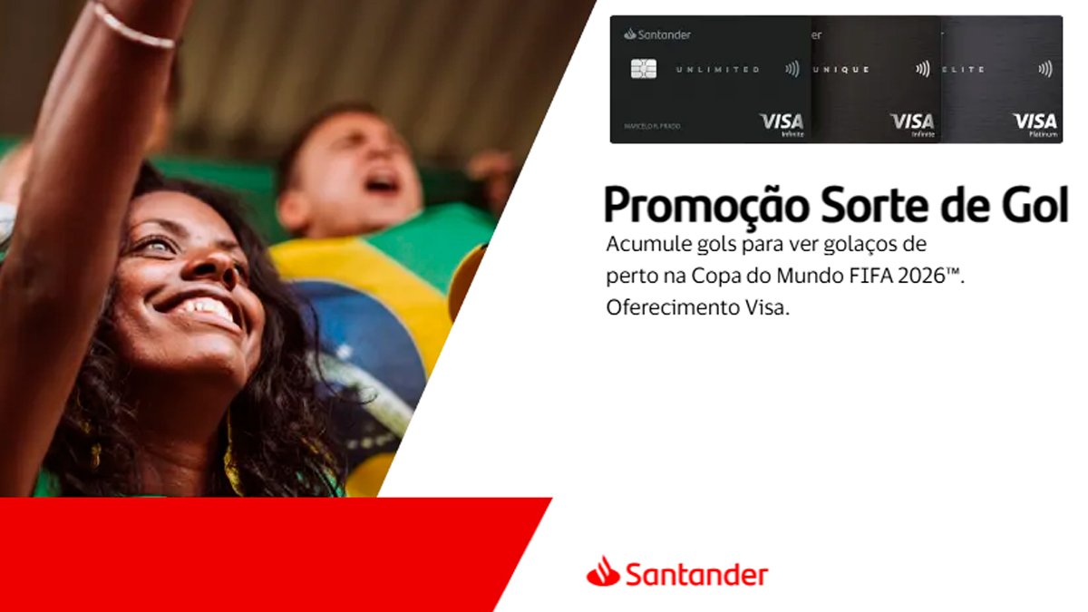 Banner da Promoção Santander Sorte De Gol