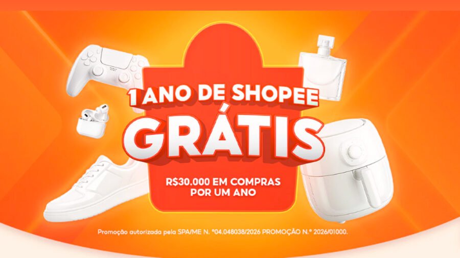 Banner da Promoção 1 Ano de Shopee Grátis 15.3