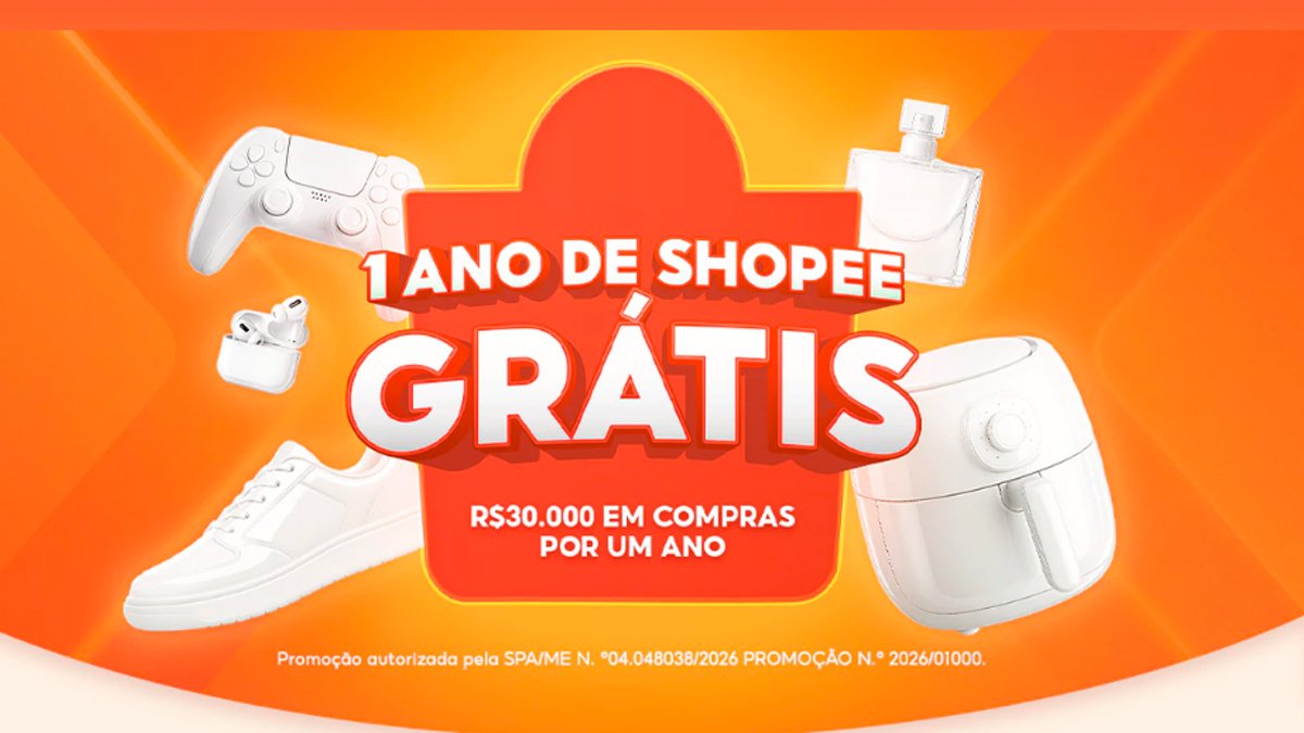 Banner da Promoção 1 Ano de Shopee Grátis 15.3