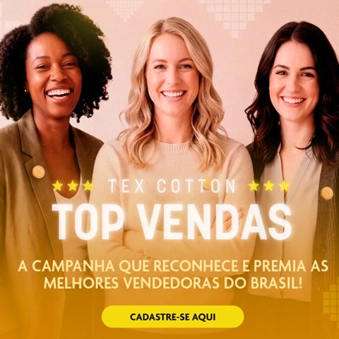 Banner quadrado da Tex Cotton Melhores Vendedoras