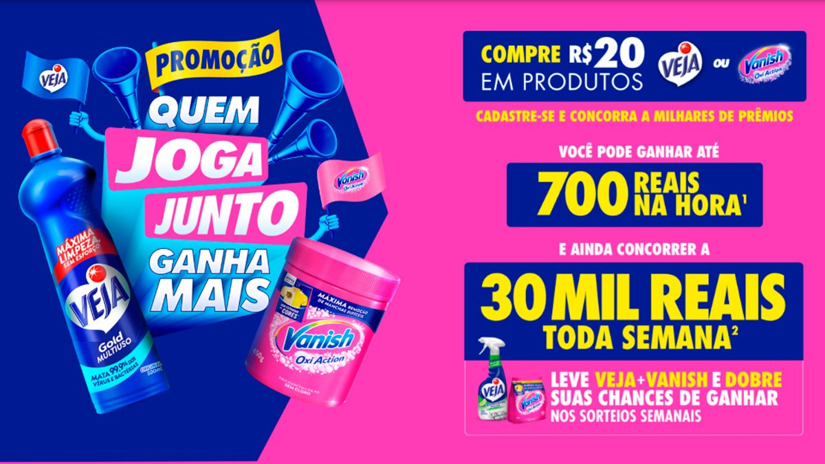 Banner da Veja e Vanish - Quem Joga Junto Ganha Mais