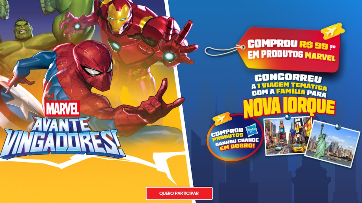 Banner da Marvel Avante Vingadores!
