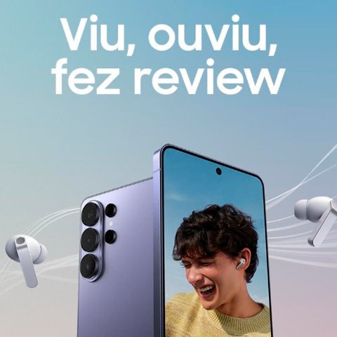 Banner quadrado da Promoção Samsung Viu, Ouviu, Fez Review