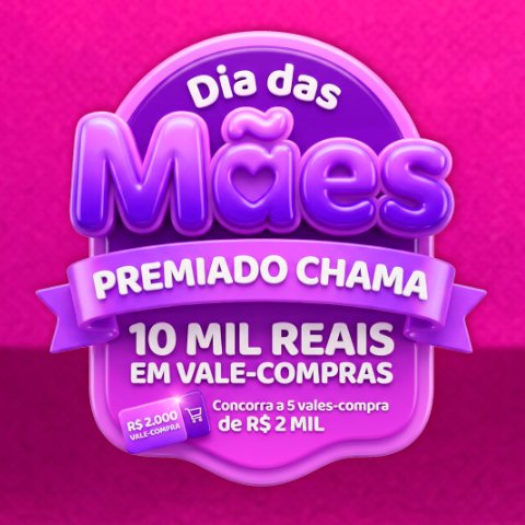 Banner quadrado da Dia das Mães Chama Supermercados