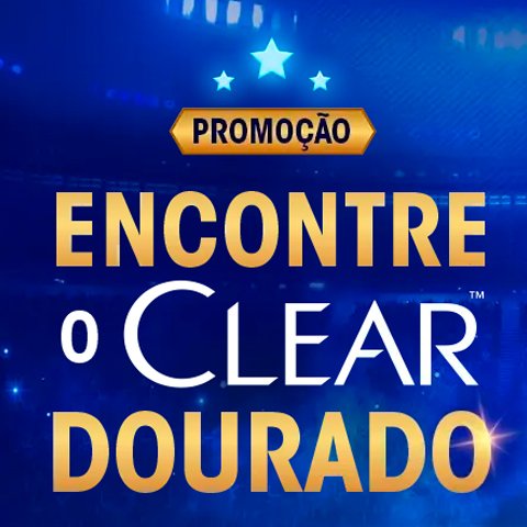 Banner quadrado da Encontre o Clear Dourado