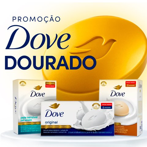 Banner quadrado da Dove Dourado