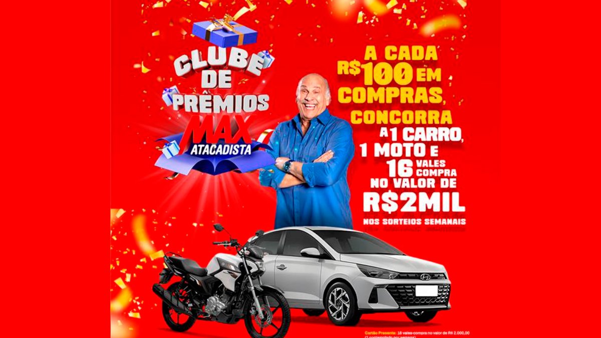 Banner da Clube de Prêmios Max Atacadista