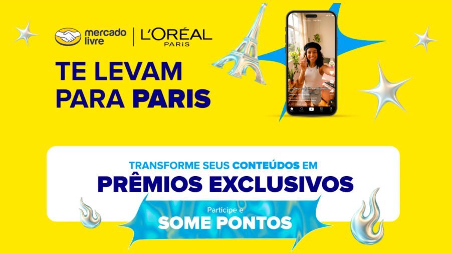 Banner da Mercado Livre E L'Oréal te levam para Paris