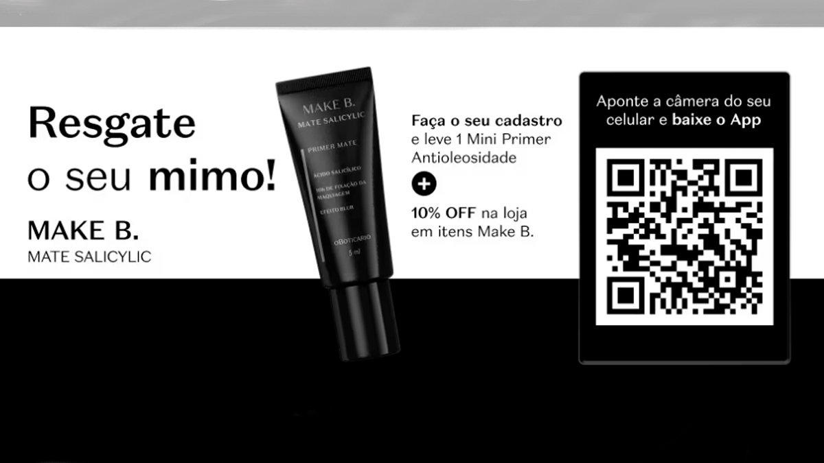 Banner da Brinde Grátis Boticário Make B. Salicylic
