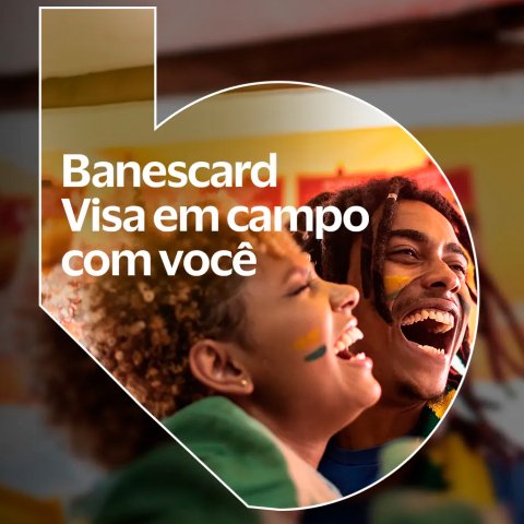 Banner quadrado da Banescard Visa Copa 2026