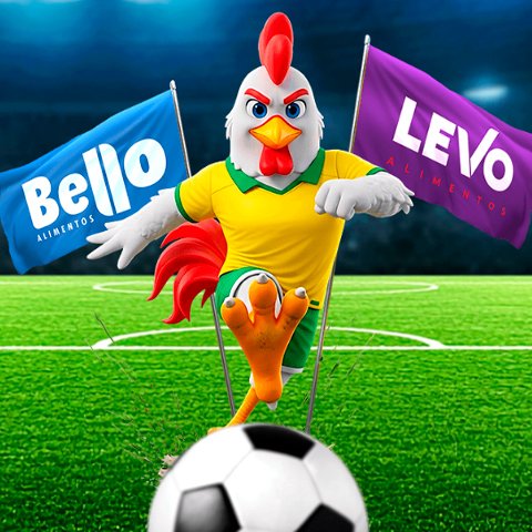 Banner quadrado da Chute Premiado Bello e Levo