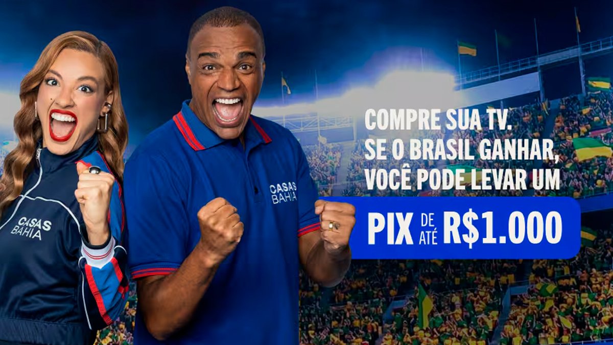 Banner da Casas Bahia Ganhou é Pix
