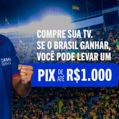 Banner quadrado da Casas Bahia Ganhou é Pix