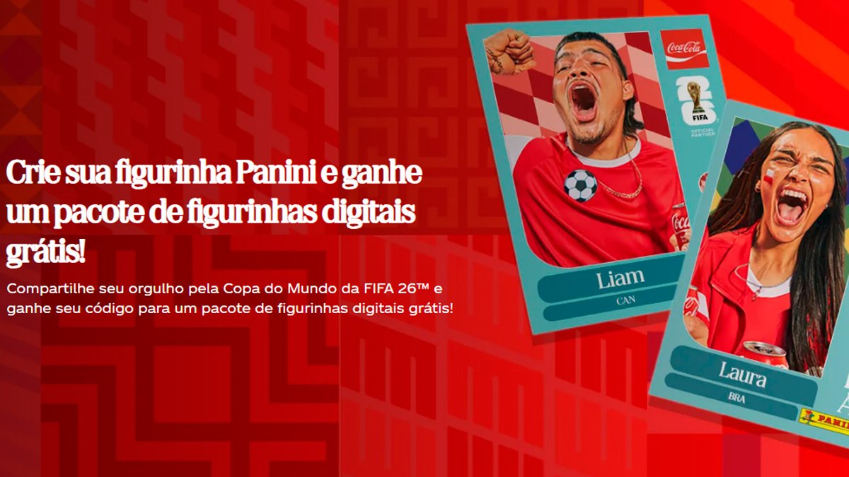 Banner da Coca-Cola Figurinhas Personalizadas