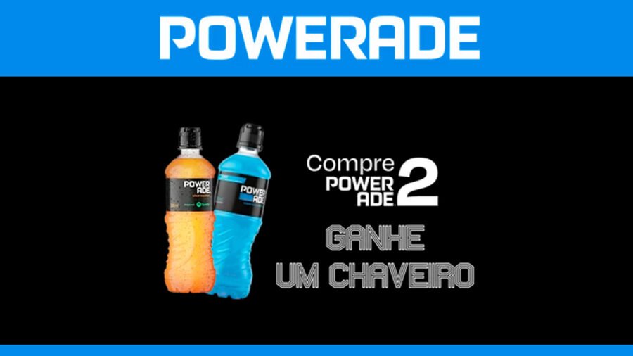 Banner da Powerade Compre e Ganhe Chaveiro