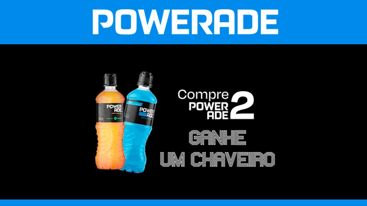 Banner da Powerade Compre e Ganhe Chaveiro