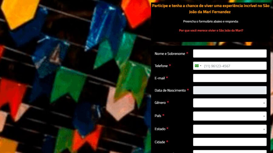 Banner da Promoção São João com Mari Fernandez