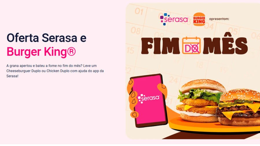 Banner da Serasa e BK Fim do Mês